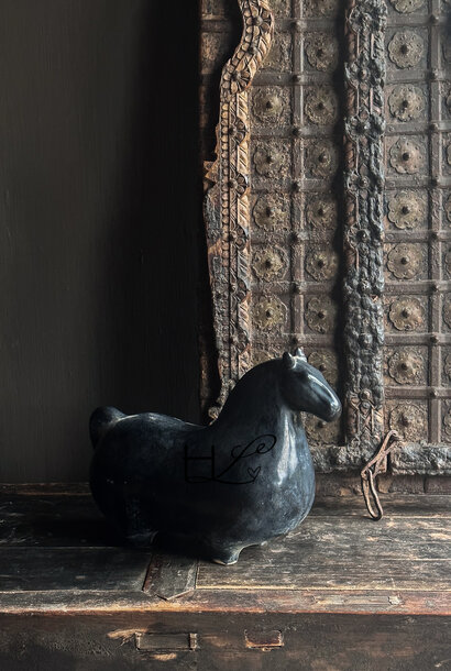 Black ceramic horse