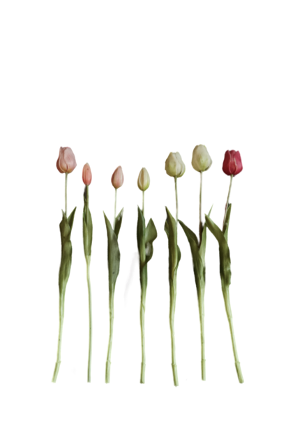 Ein Strauß künstlicher Tulpen