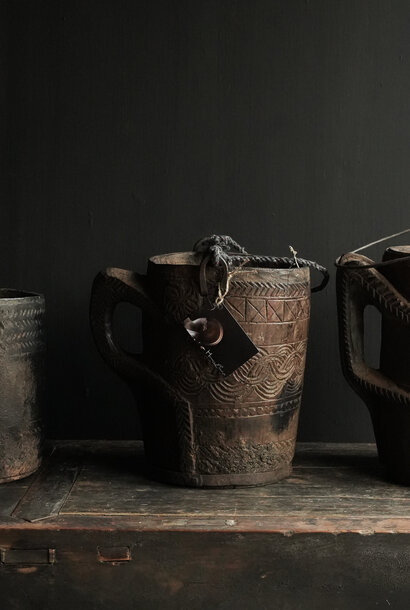 Unique Antique wooden Mug / Milk Jug