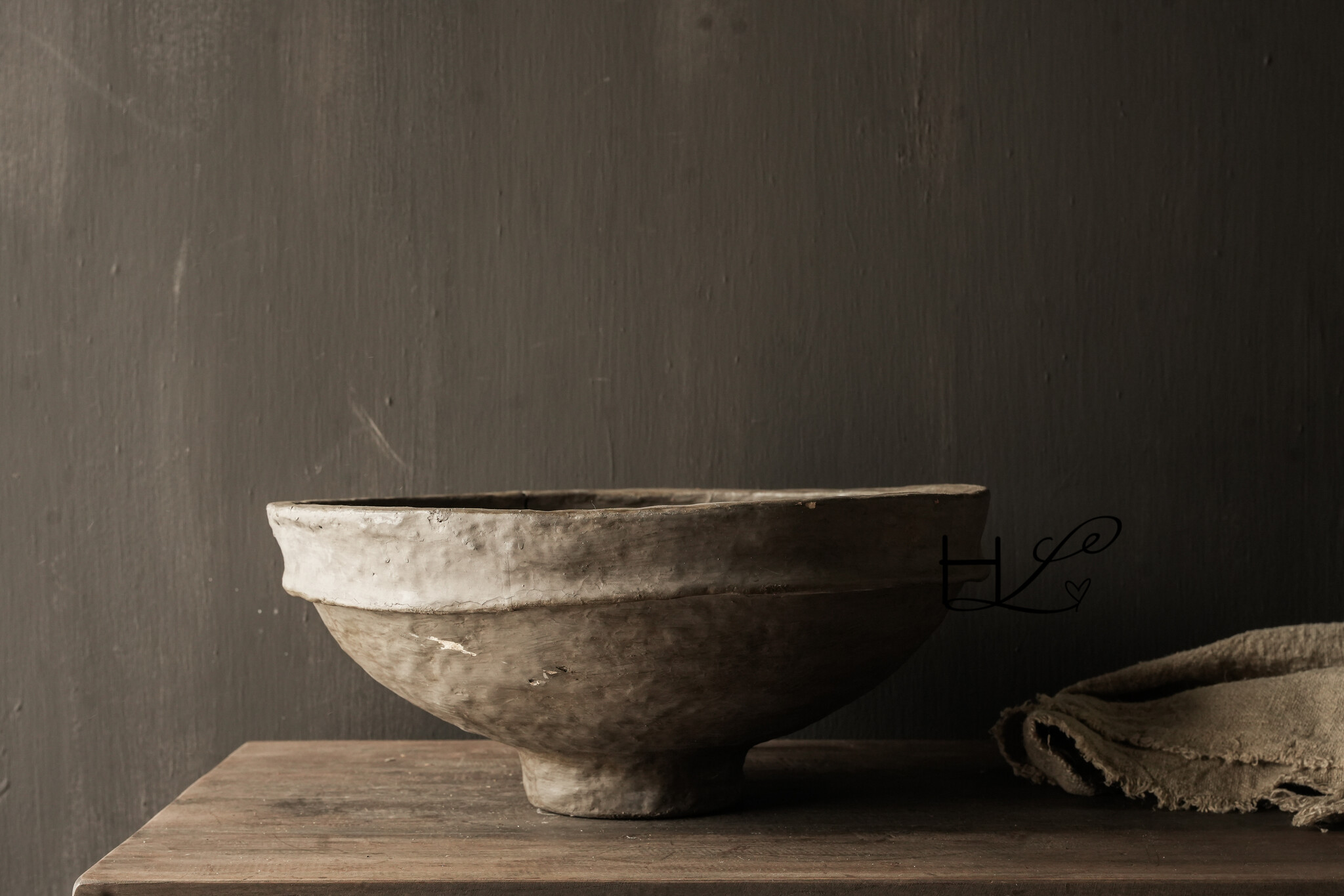 Old Authentic Paper Mache Bowl XL-4