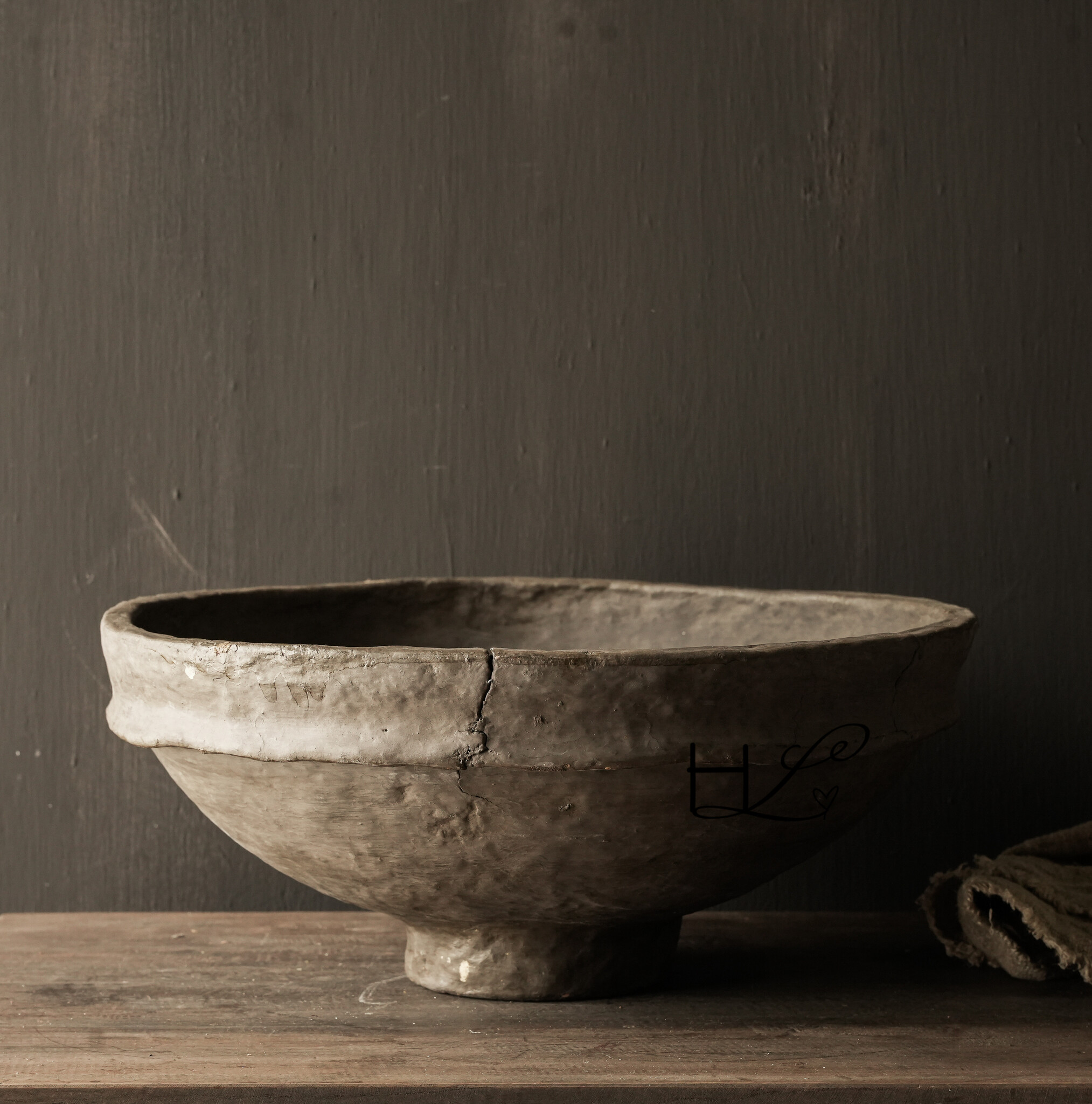 Old Authentic Paper Mache Bowl XL-6