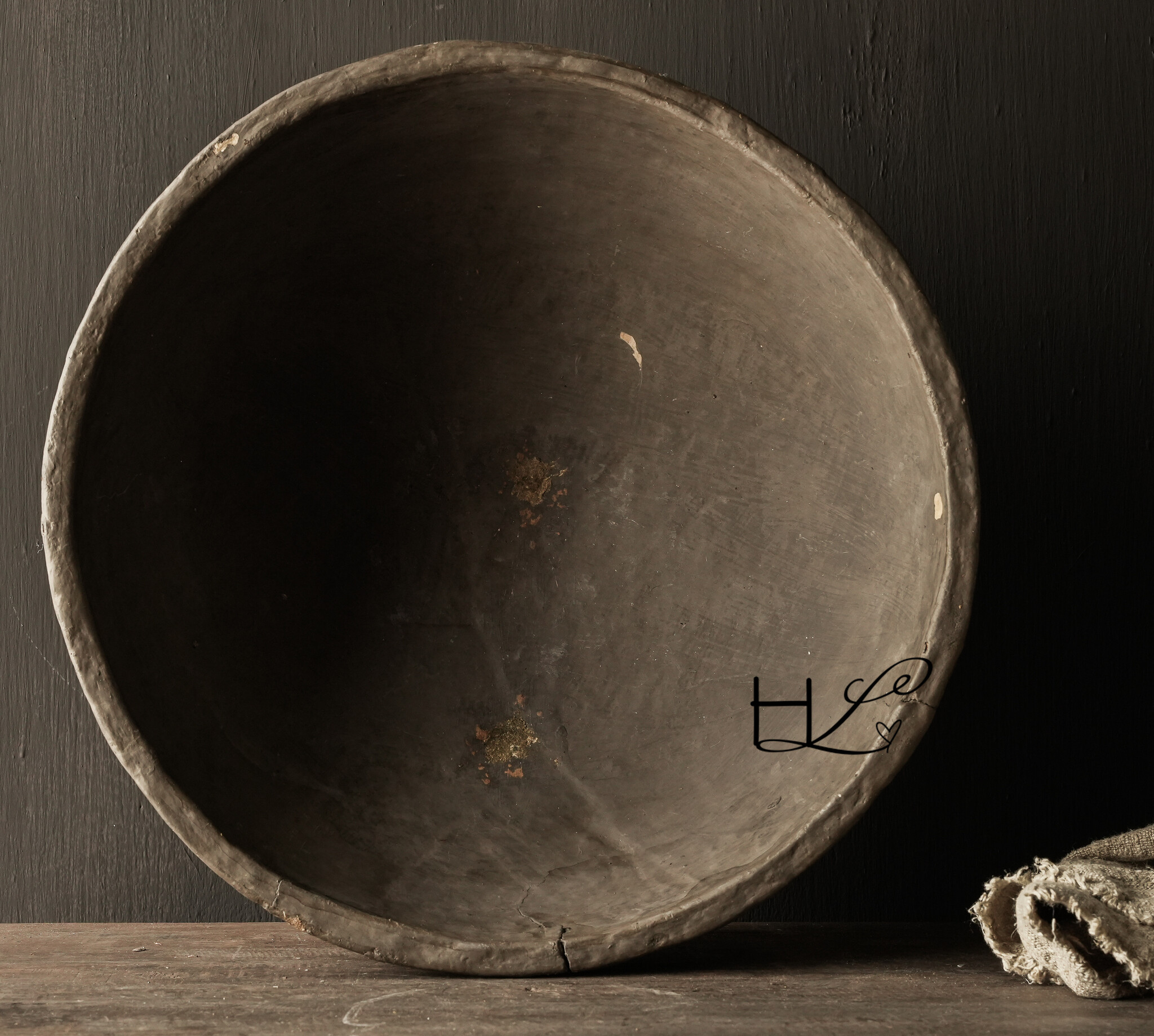 Old Authentic Paper Mache Bowl XL-7