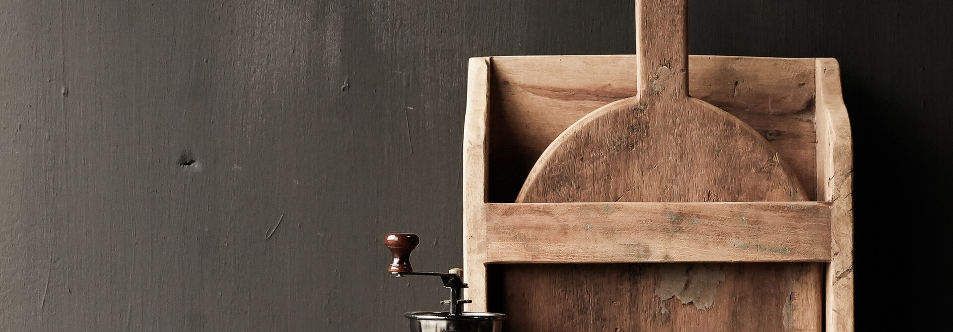 Two trays in wooden holder