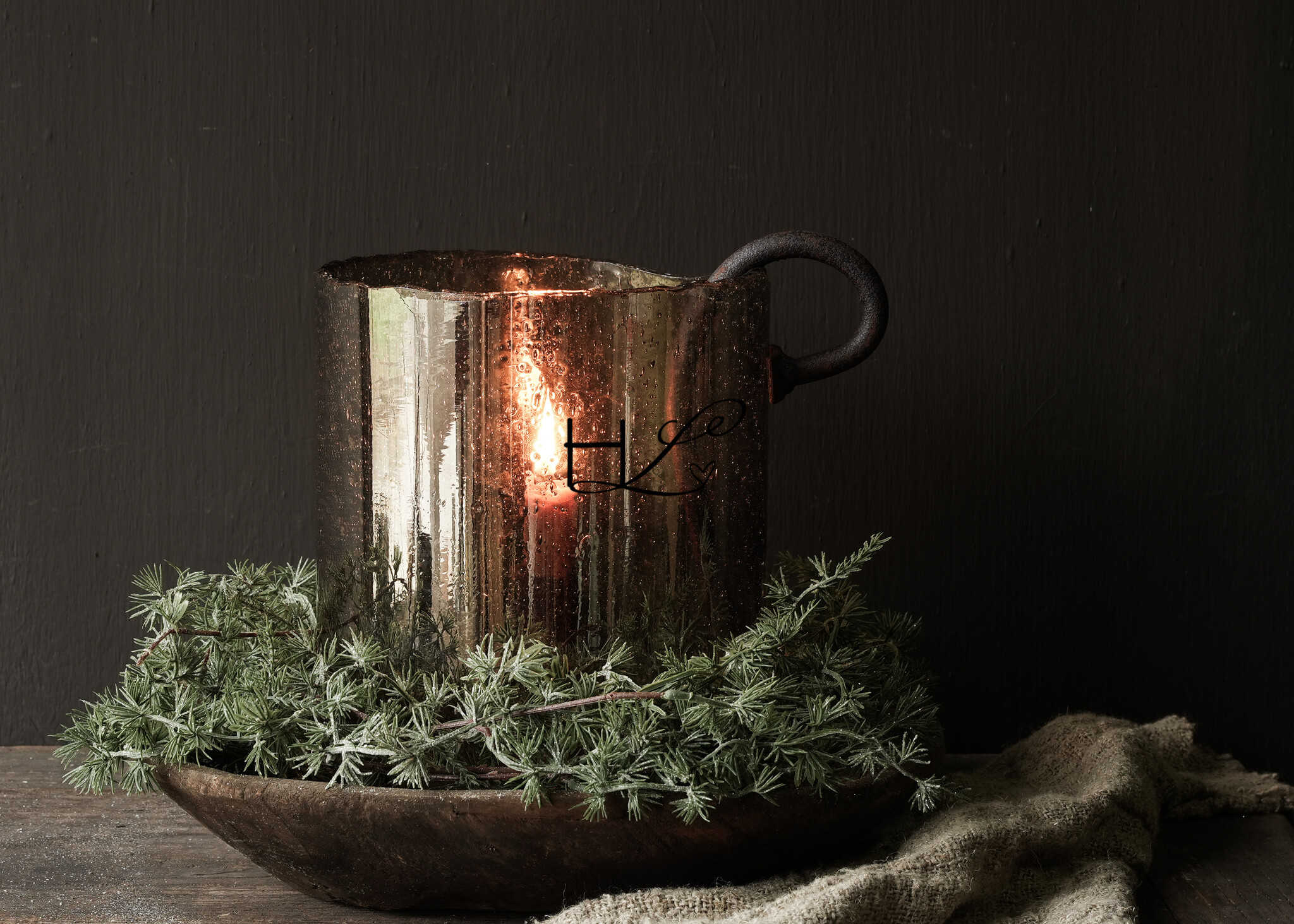 Einzigartige alte authentische Holzschale mit Holzschnitzerei-1