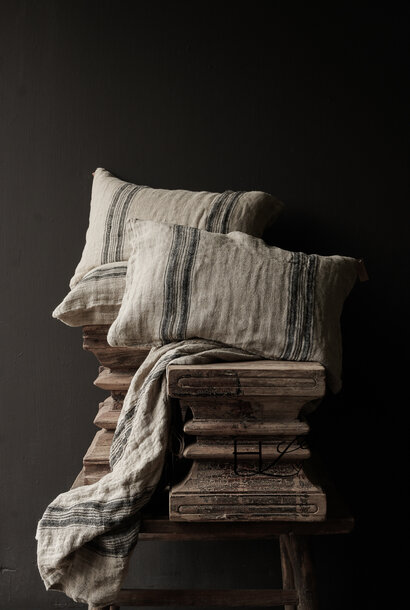Rural Linen/silk Cushion cover /PLaid