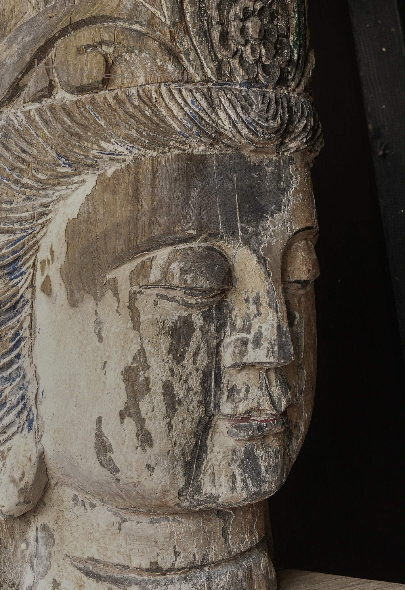 Einzigartiger Buddha-Kopf aus Holz-4