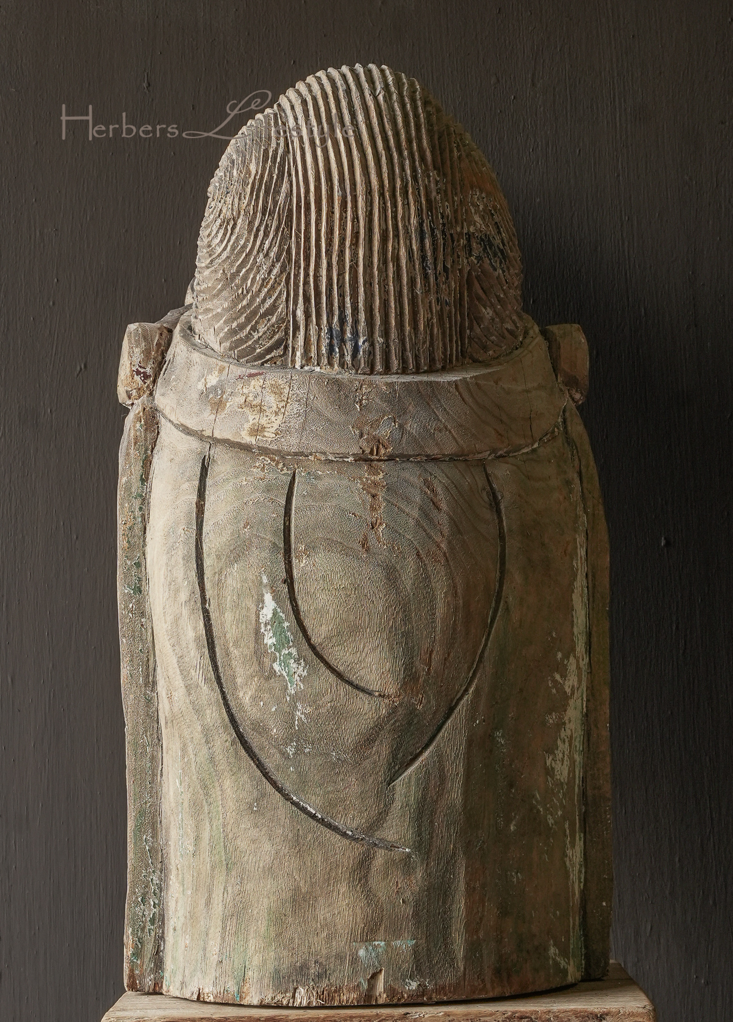 Einzigartiger Buddha-Kopf aus Holz-9