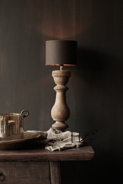 Prachtig Oude Houten Baluster lamp voet