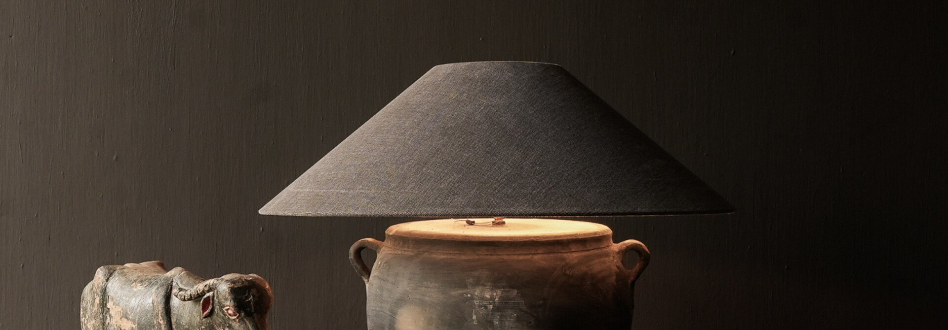 Jug lamp from old authentic water pot