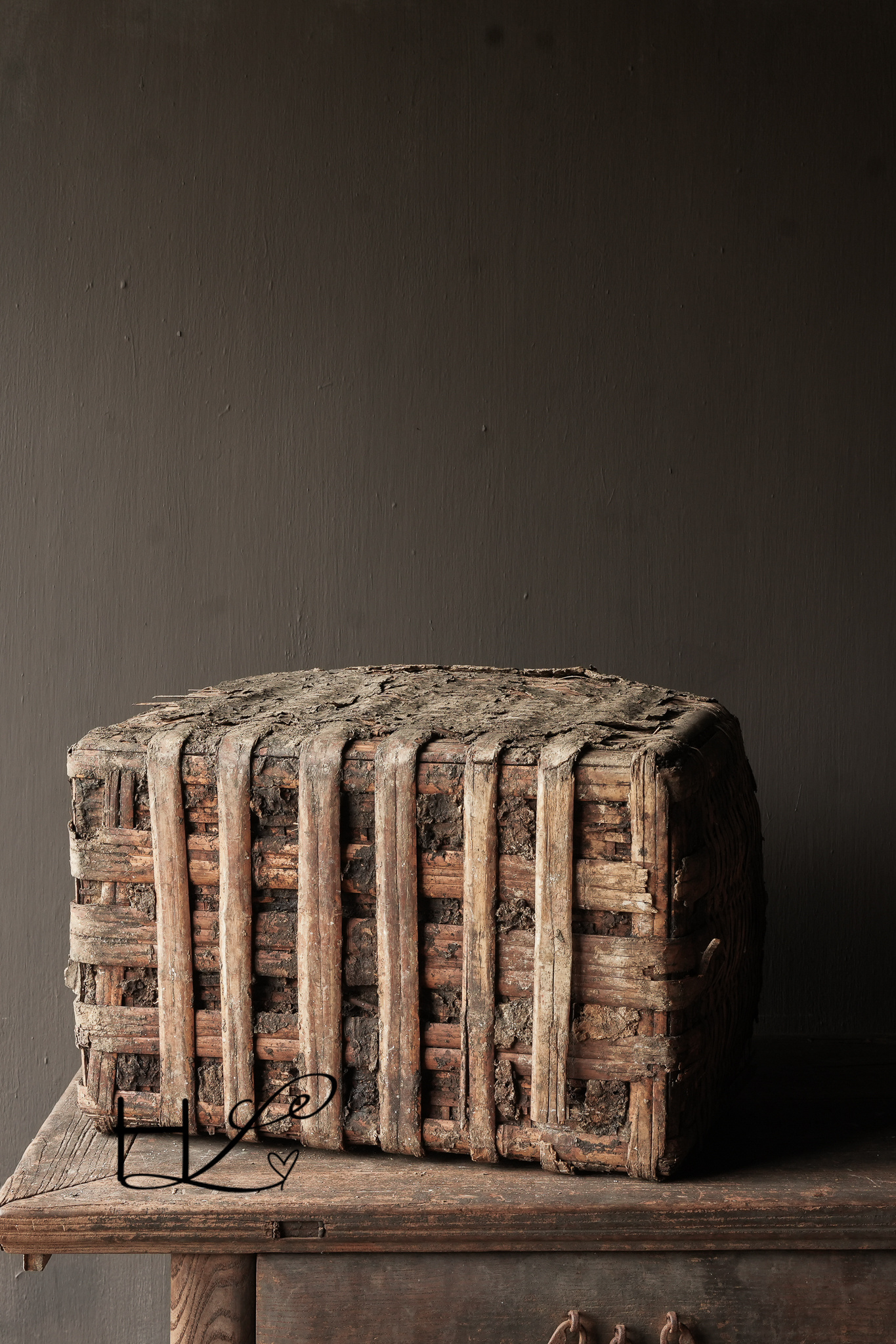 Antique Wicker Nepalese Clay Jug XXL-6