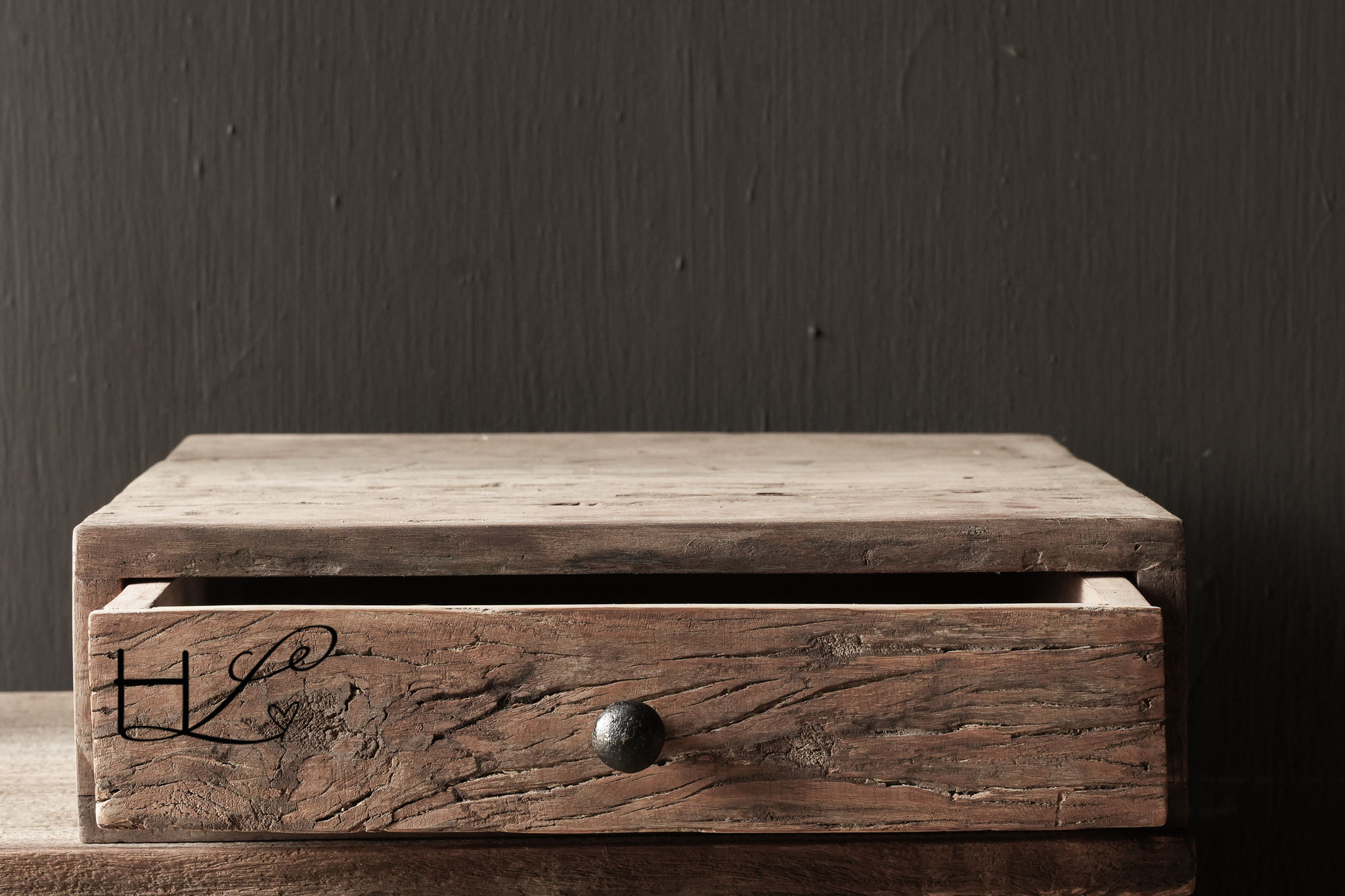 gezandstraald oud houten koffiecapsule /pads lade-4