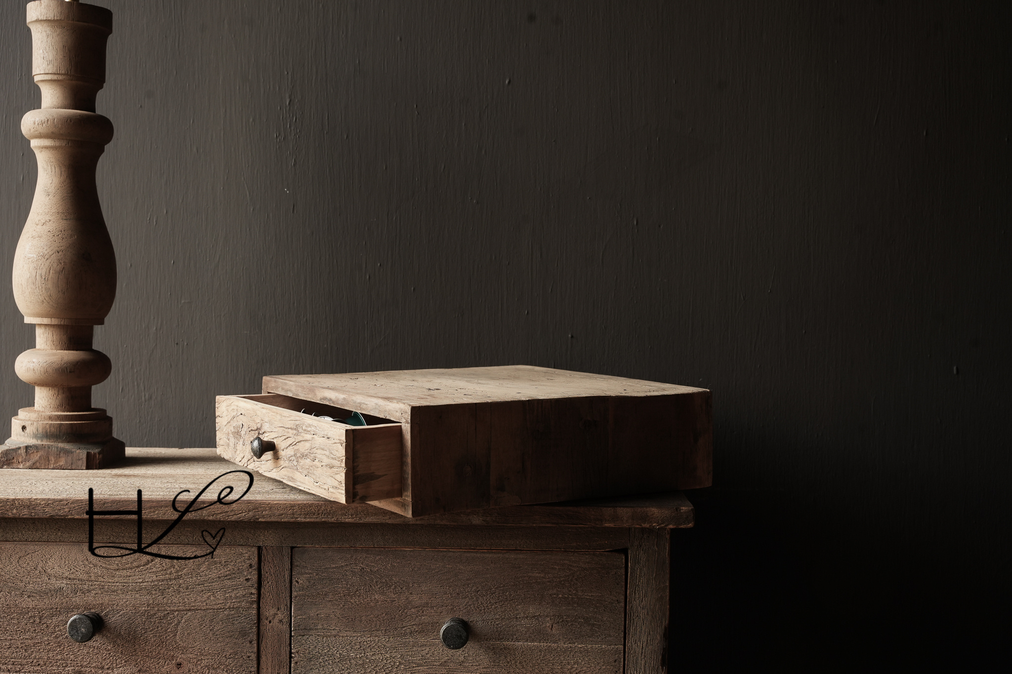 gezandstraald oud houten koffiecapsule /pads lade-5