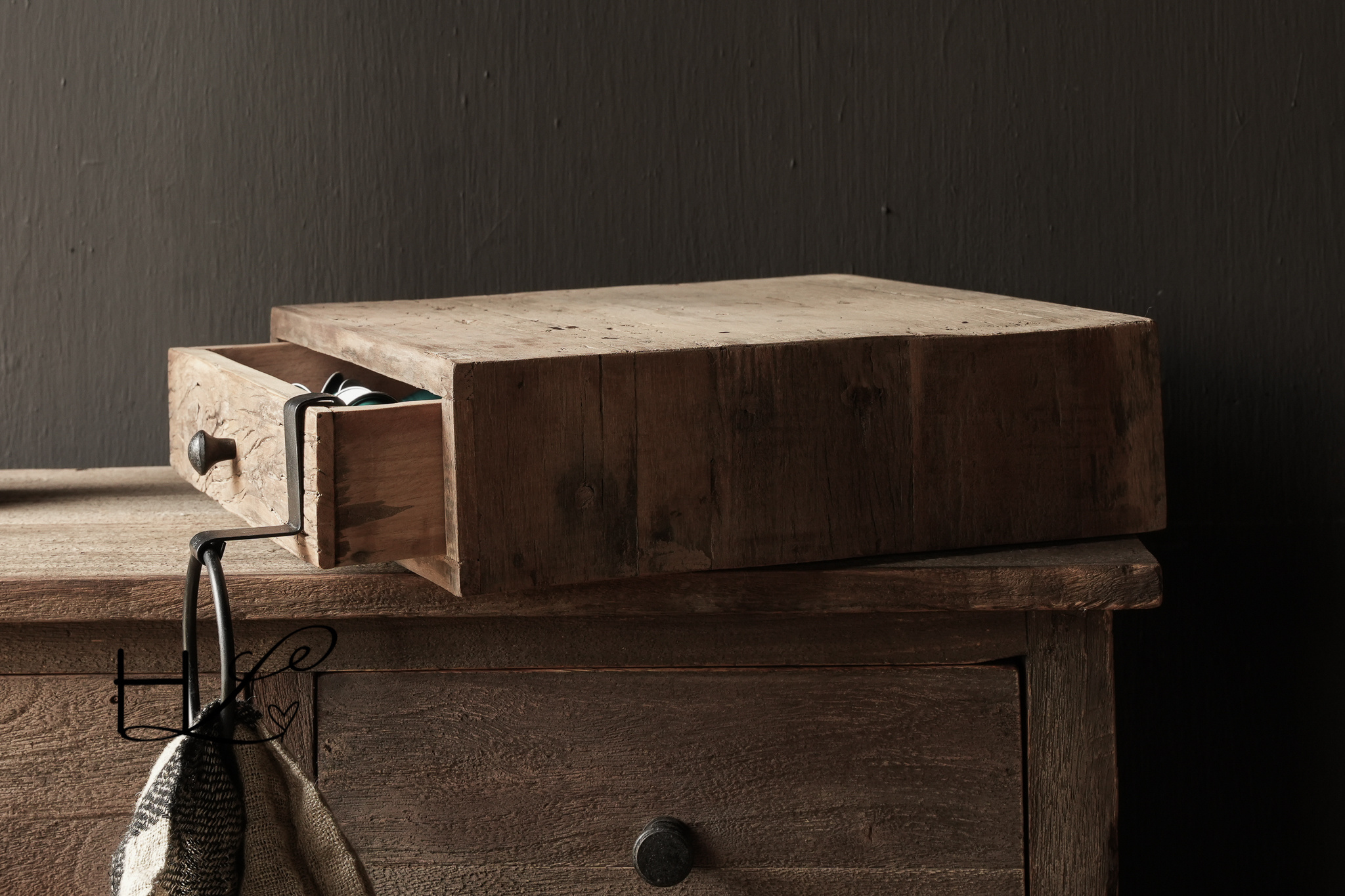 gezandstraald oud houten koffiecapsule /pads lade-6