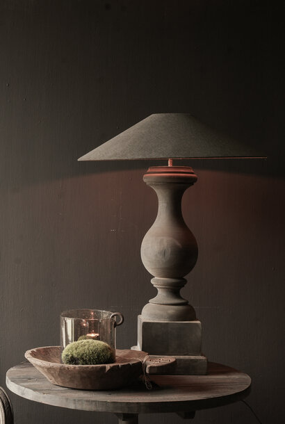 Grote houten Baluster lamp