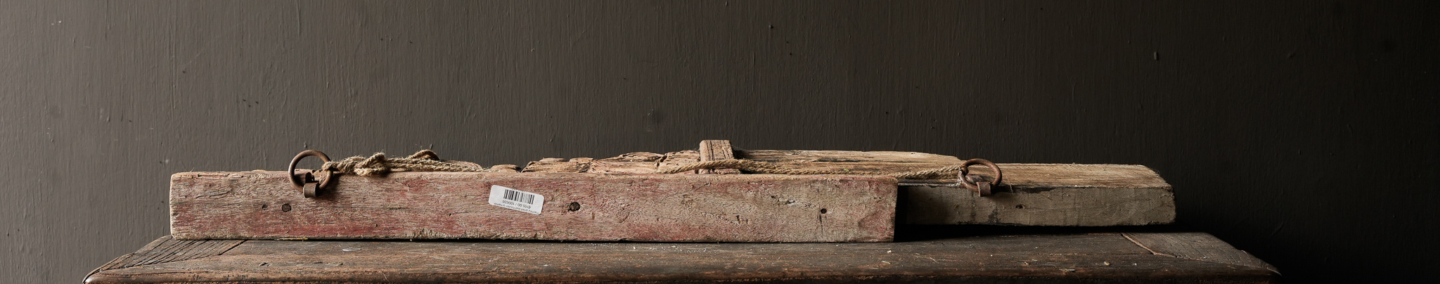 Wunderschönes unvollkommenes Wabi Sabi altes Holzornament-5