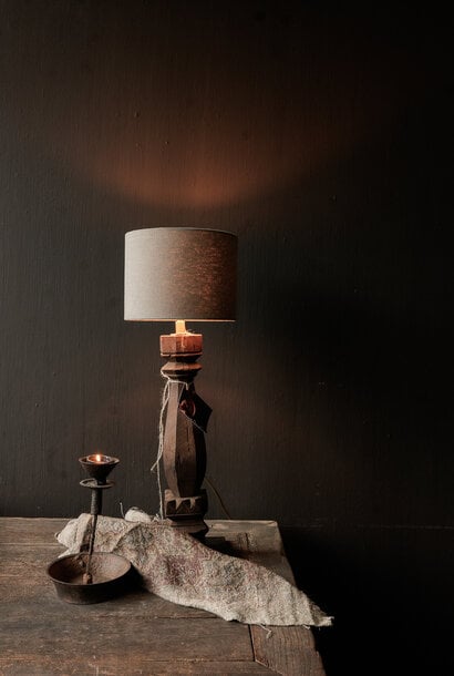 Prachtig Oude Houten Baluster lamp voet