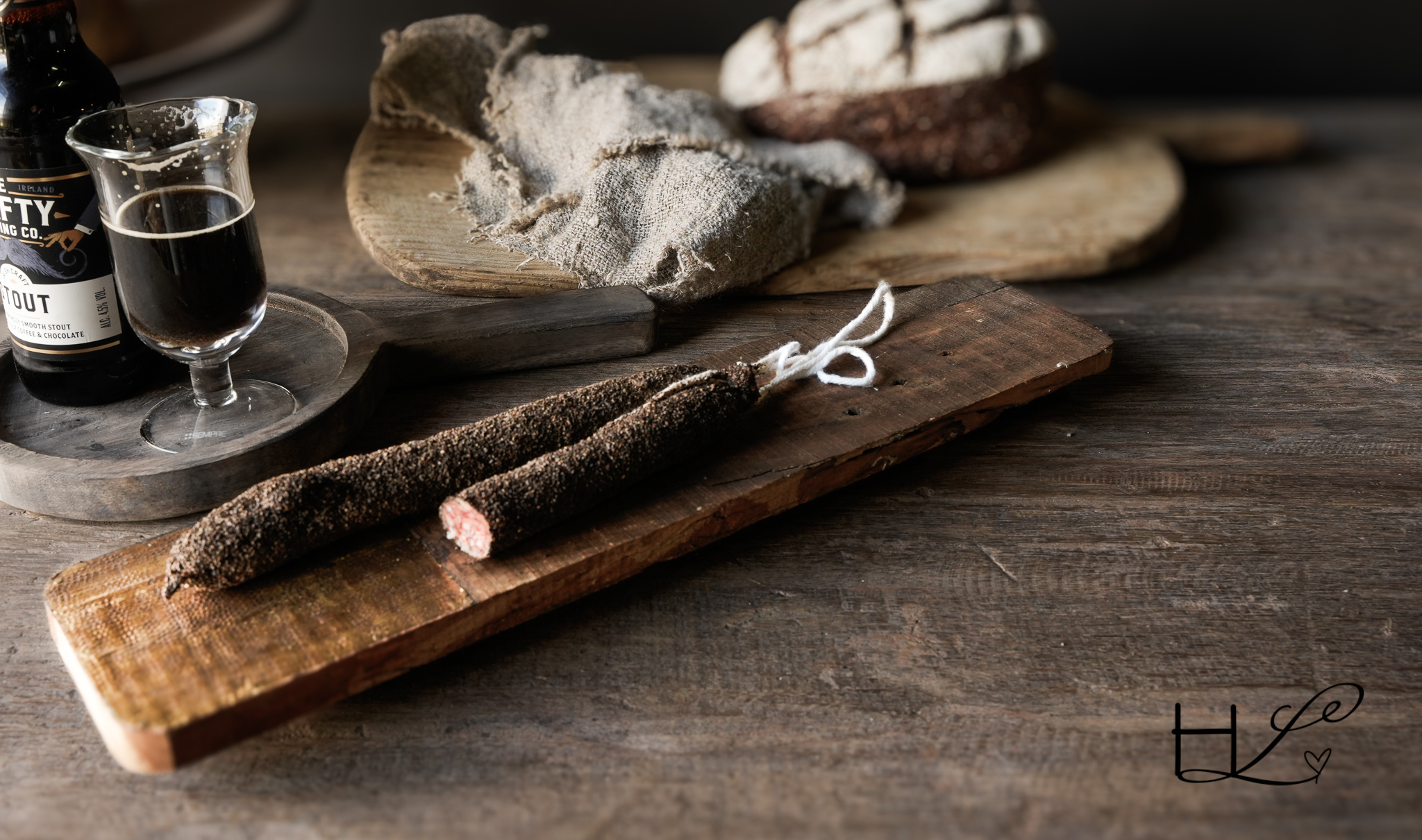 Sturdy wooden bar table with iron legs-3