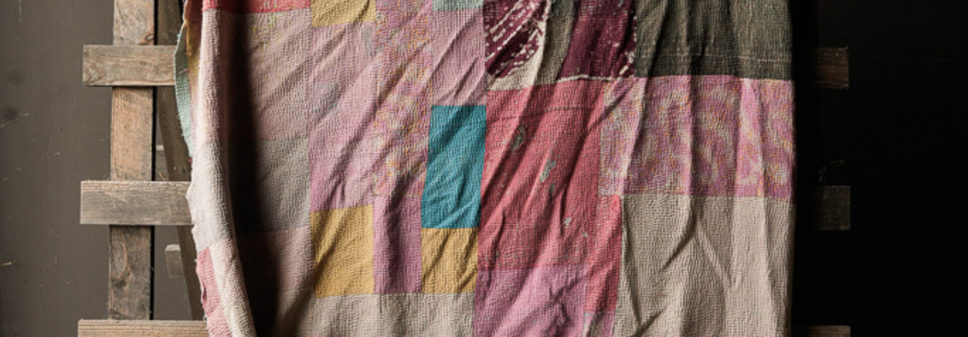 Uniek oud Kantha sprei/deken