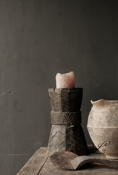 Uniek Oude Authentieke HOFFZ poer /vijzel kandelaar