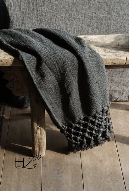 Plaid linen/cotton | Anthracite