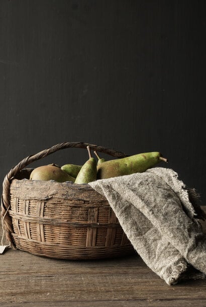 Oud Authentiek rustiek Rieten Mandje