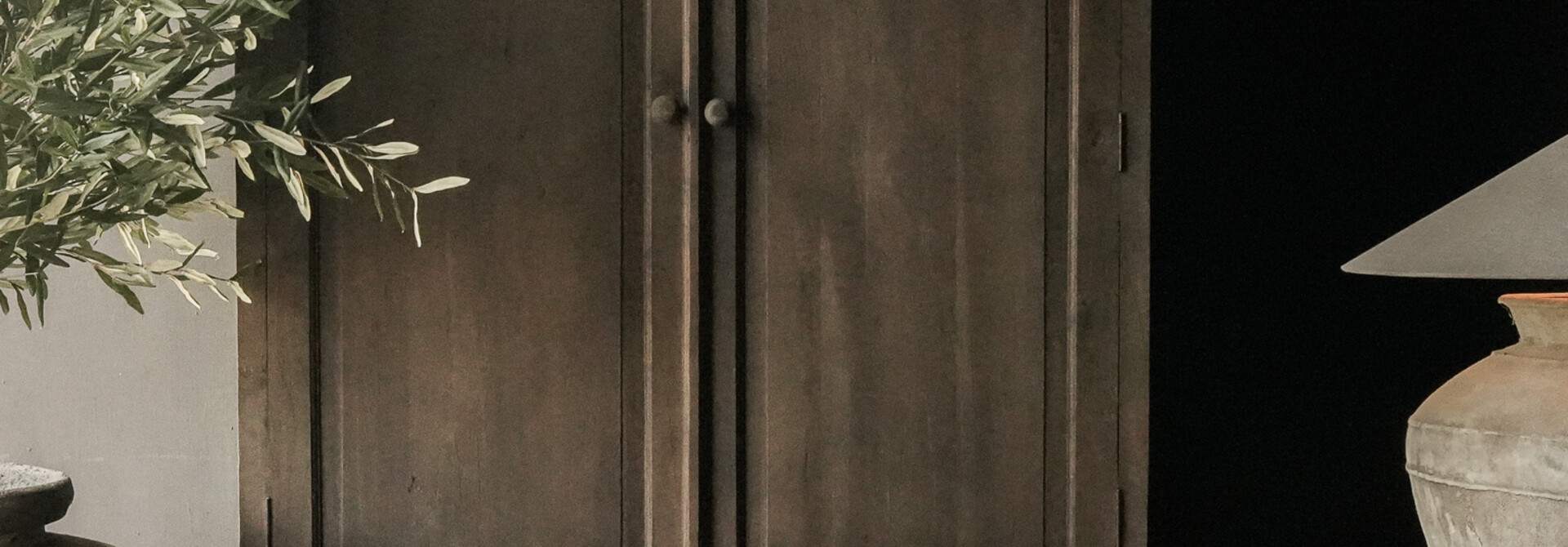 Beautiful sturdy rural old wooden two-door cabinet Dick van Luksa