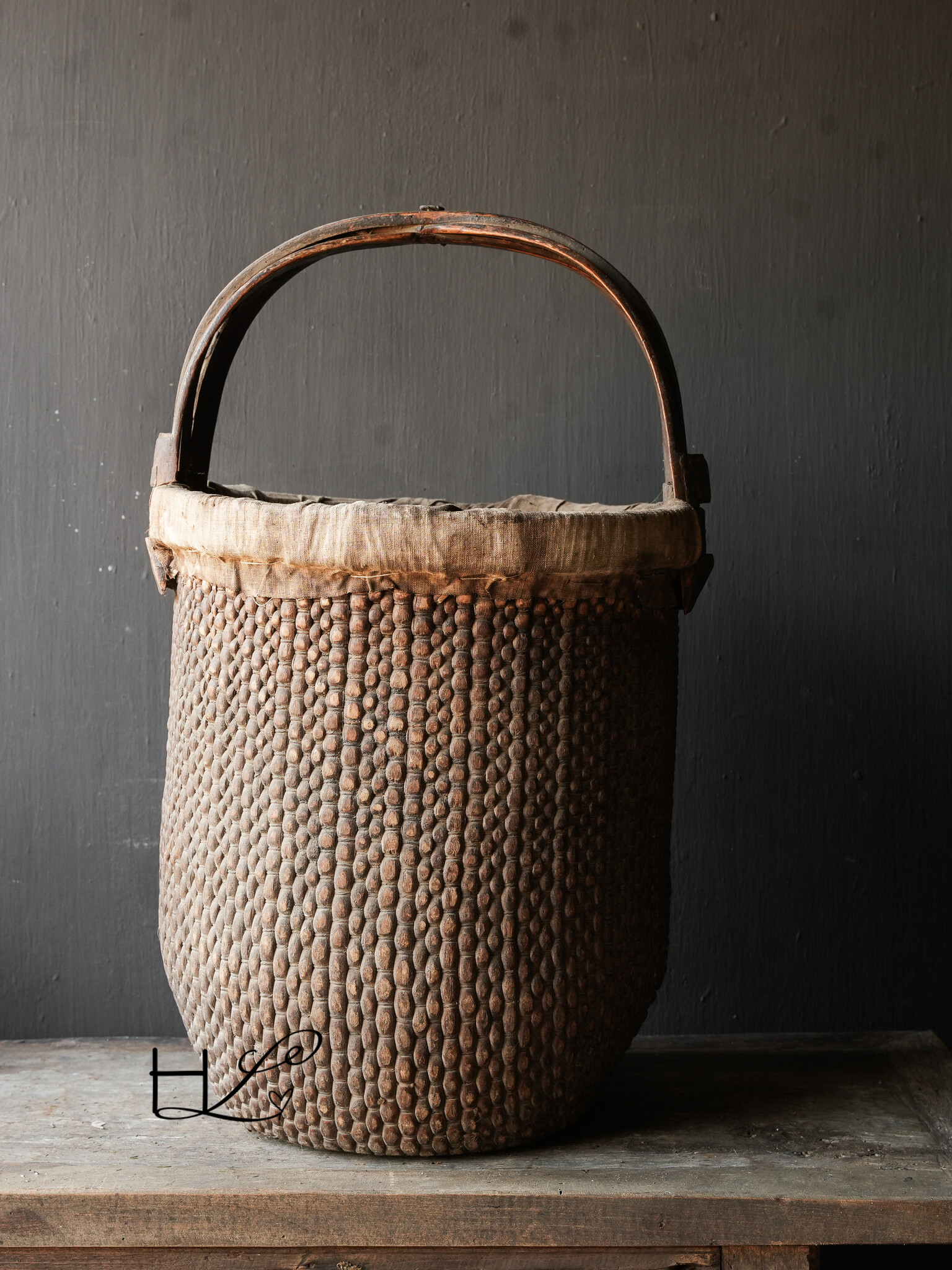 Oude Authentieke Wicker mand-2