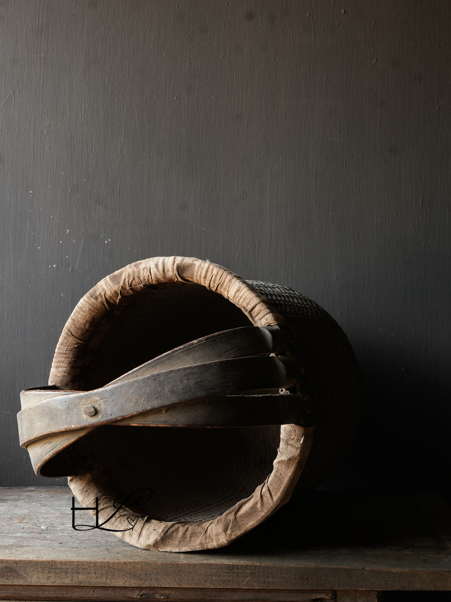 Oude Authentieke Wicker mand-6