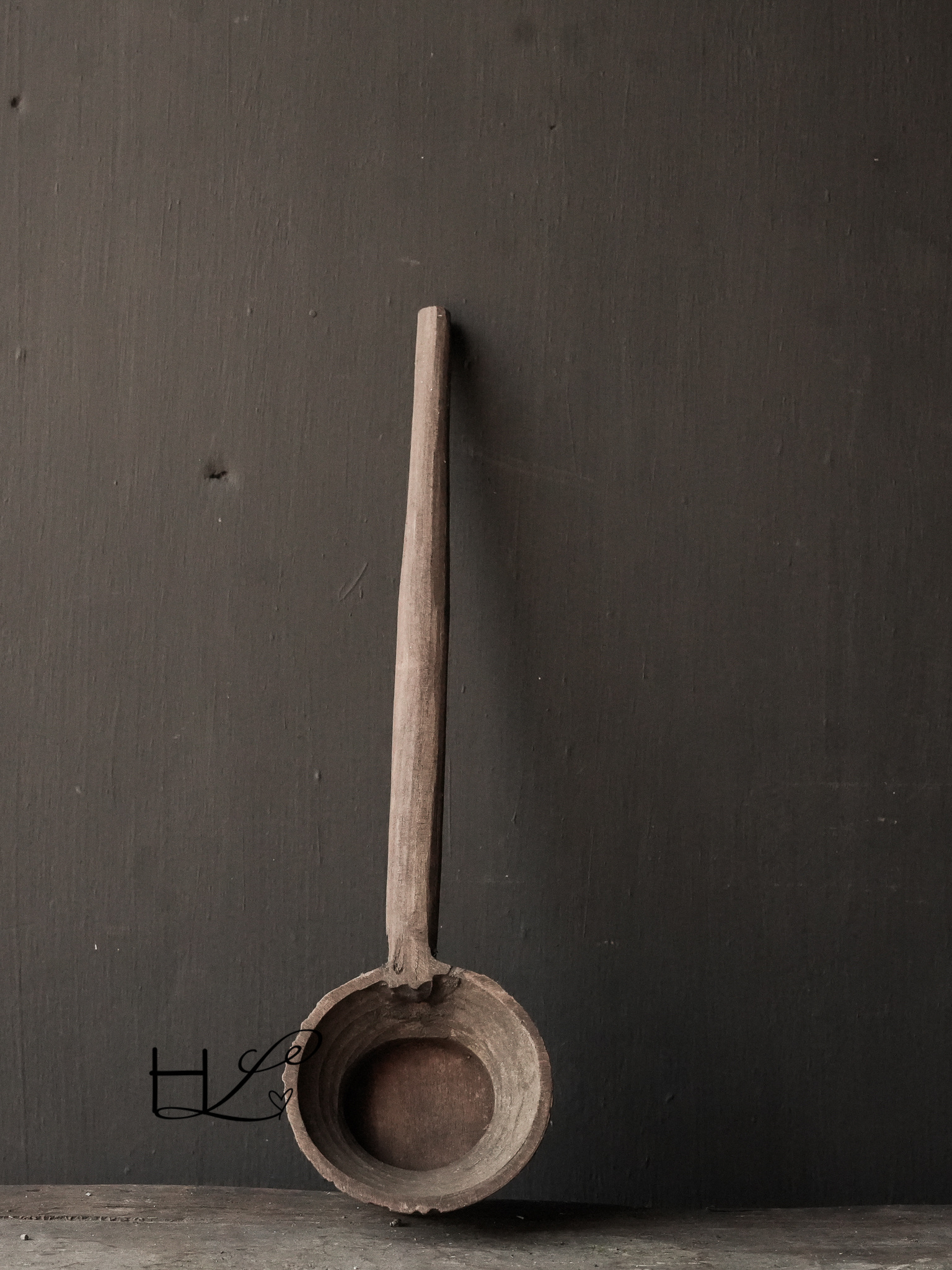 Einzigartiger alter authentischer Holzlöffel-2