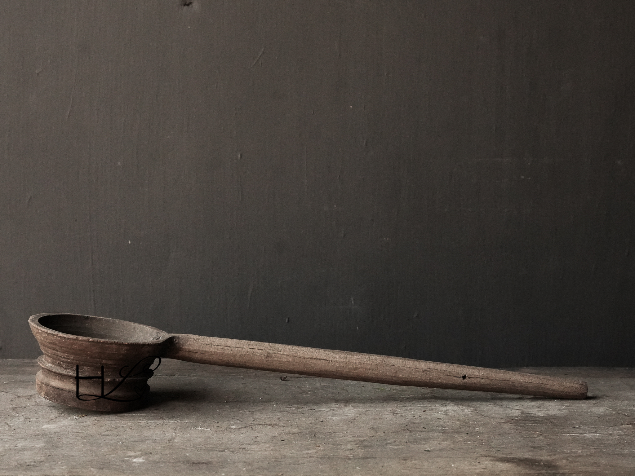 Einzigartiger alter authentischer Holzlöffel-3