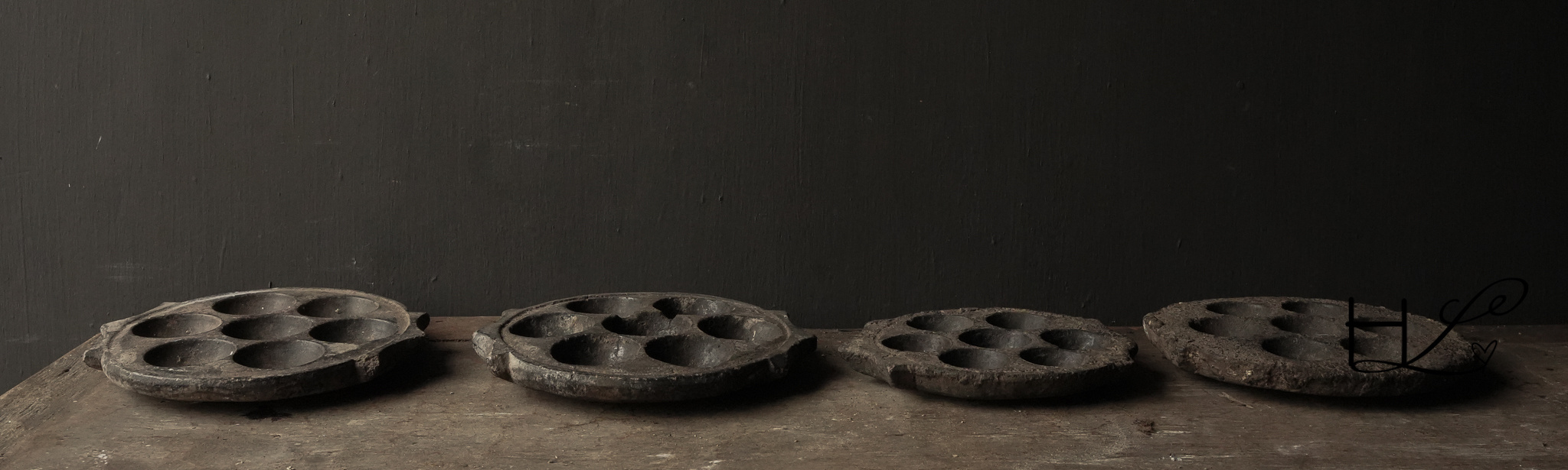 Alter indischer Takoyaki-Poffertjes-Teller aus Stein-6