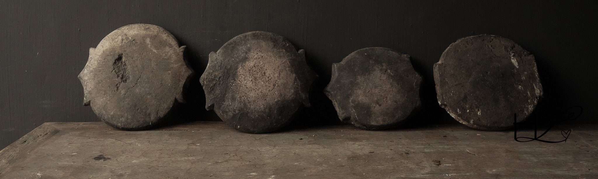 Alter indischer Takoyaki-Poffertjes-Teller aus Stein-7