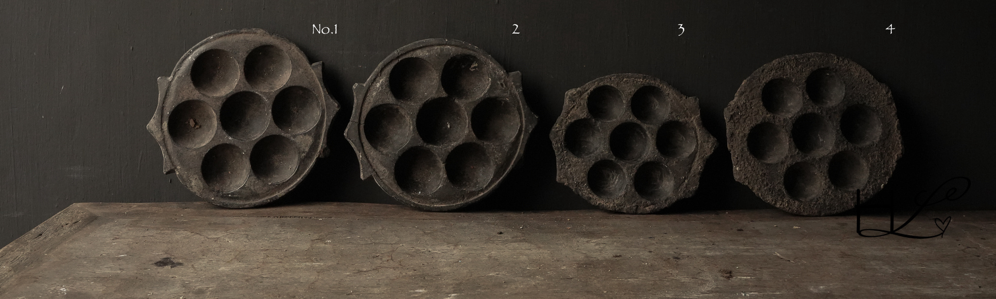 Alter indischer Takoyaki-Poffertjes-Teller aus Stein-3