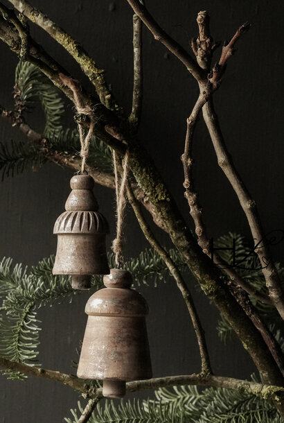 Houten Bel Ornament / Klos Mud