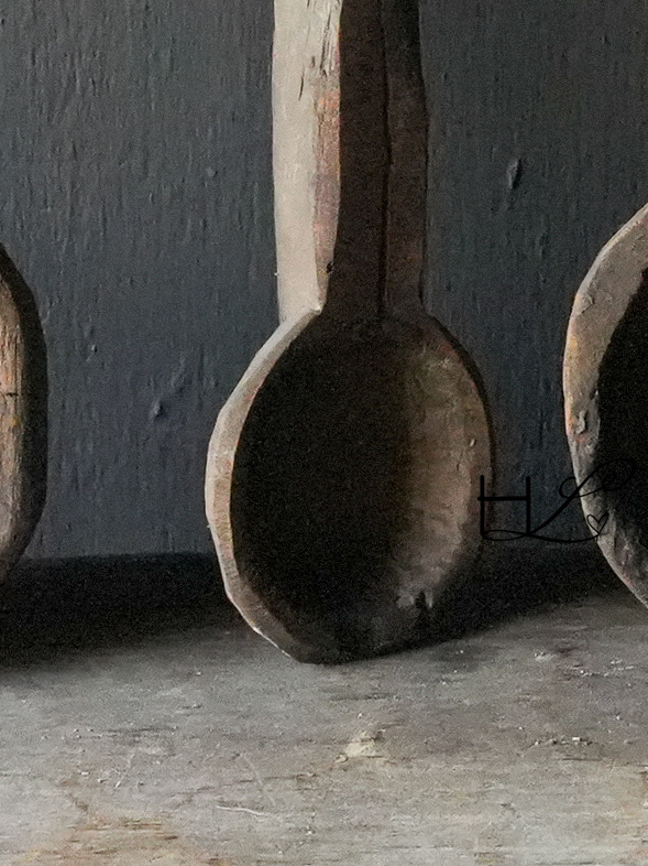 Einzigartiger alter authentischer Holzlöffel Aura Peeperkorn-6