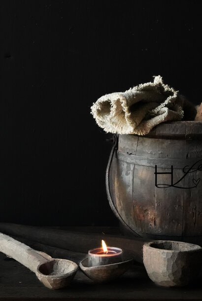 Uniek Oude Authentieke houten lepel Aura Peeperkorn