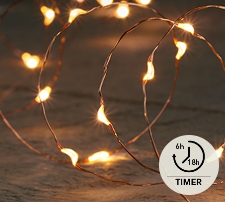 Drahtbeleuchtung, Kupferdraht, LED an der Batterie-2