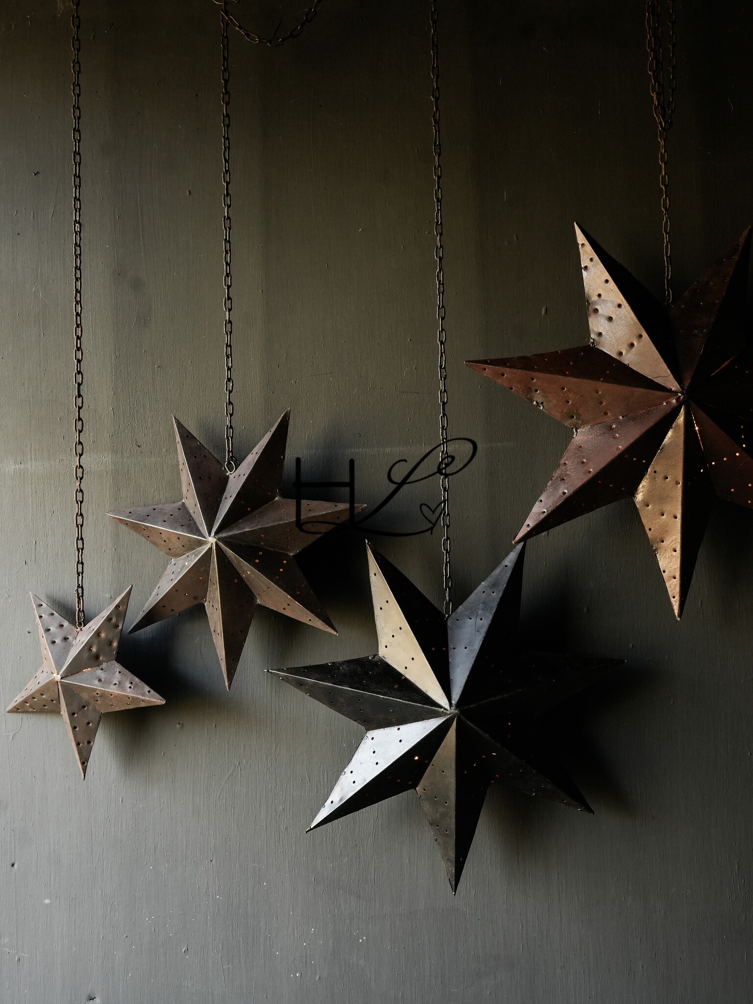 Wunderschöner, stabiler, stimmungsvoller Hängestern aus Eisen-2