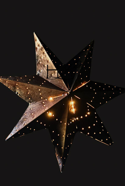 Prachtig stoer sfeervol ijzeren hangende ster