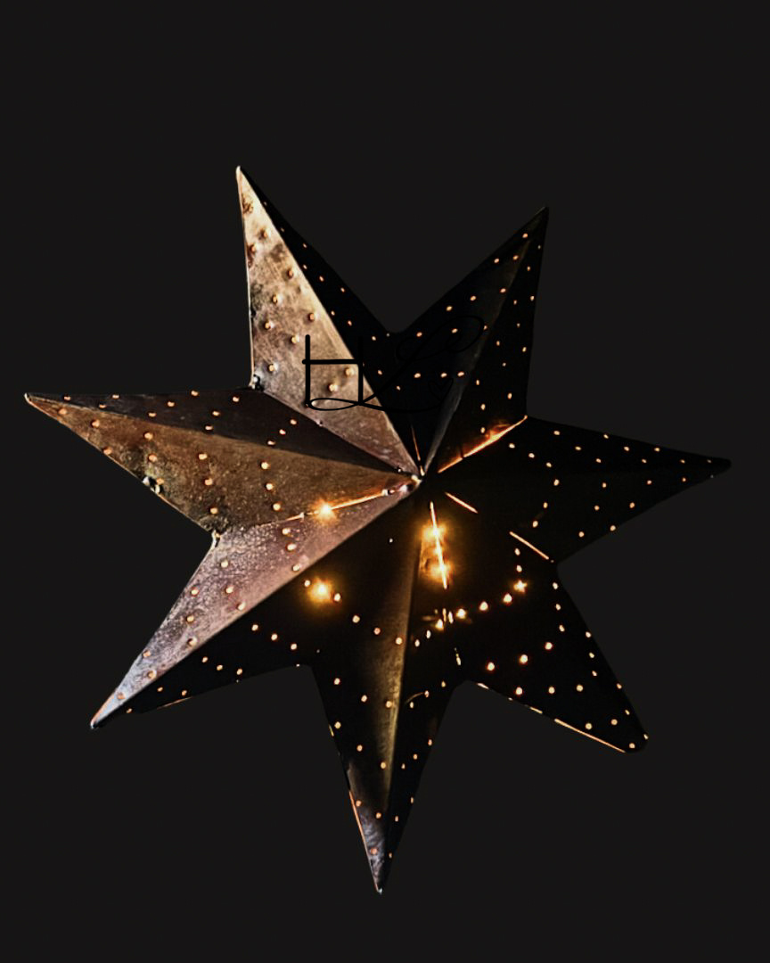 Wunderschöner, stabiler, stimmungsvoller Hängestern aus Eisen-1