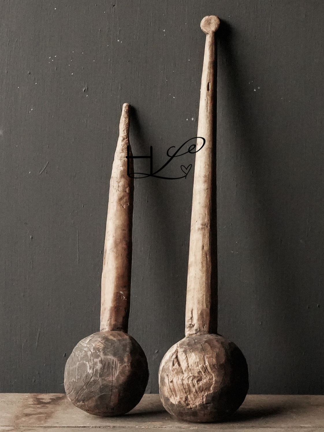 Einzigartiger alter authentischer Holzlöffel Aura Peeperkorn-3