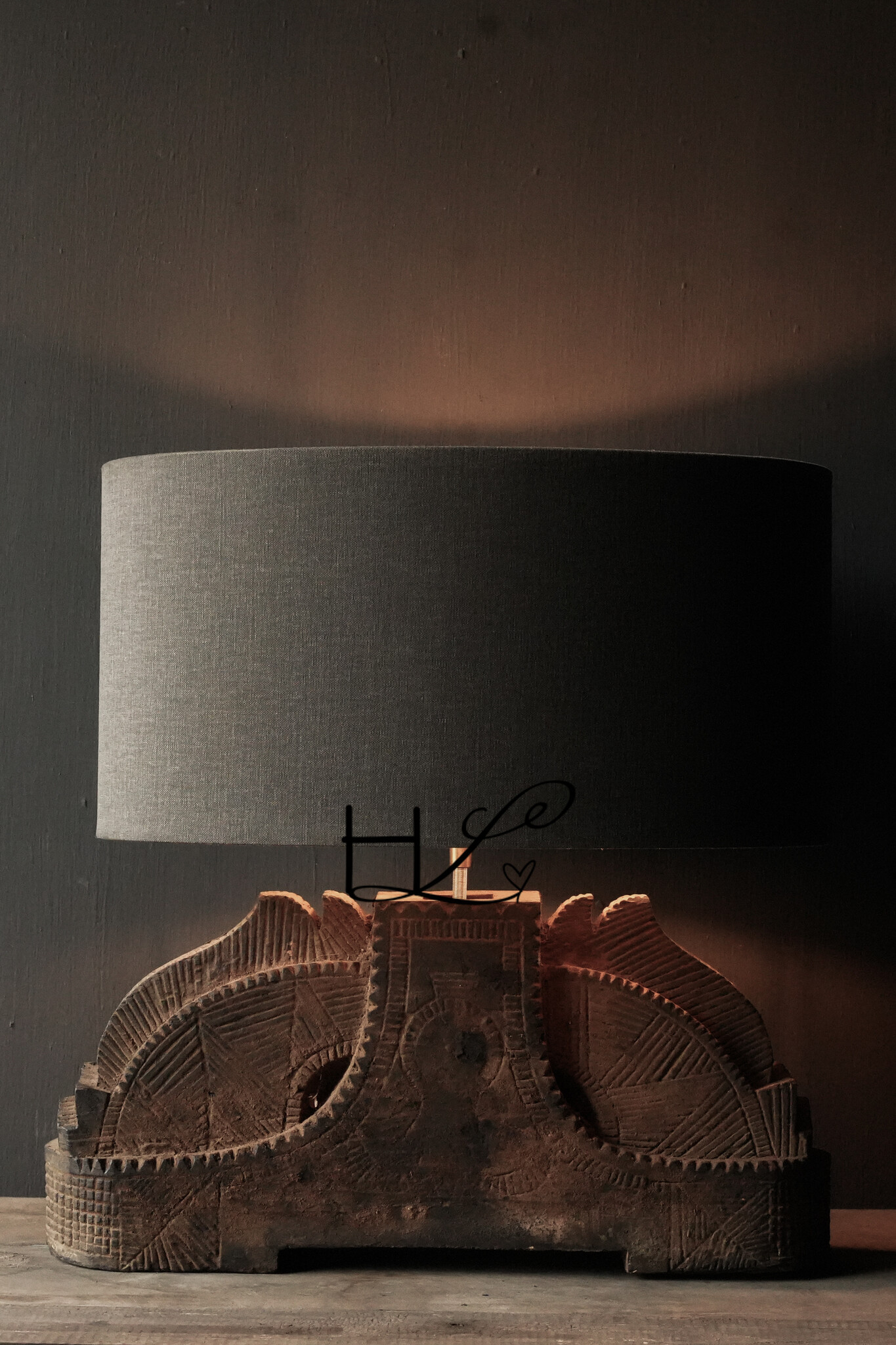 Tafellamp voet van Uniek oud ornament-8