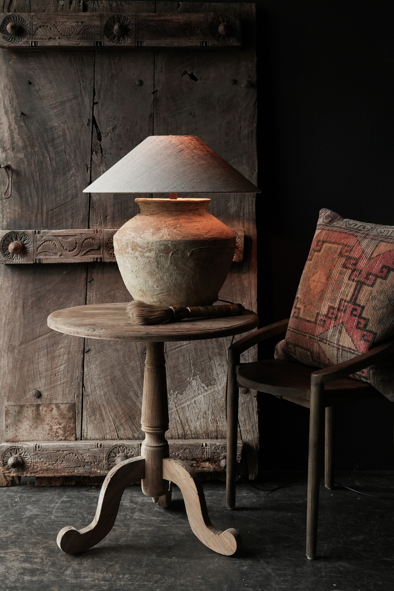 Wabi Sabi imperfecte Kruiklamp van oude Authentieke Waterpot-2