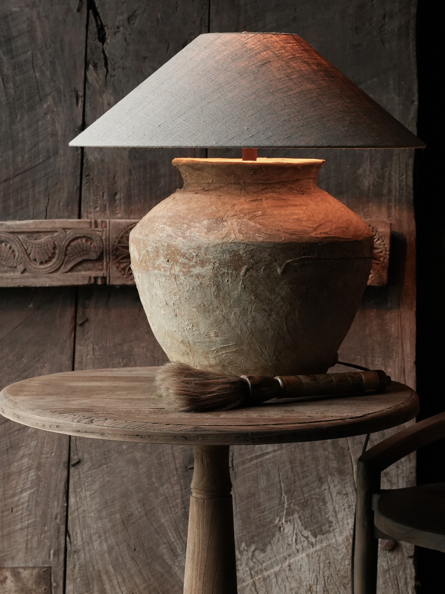 Wabi Sabi imperfecte Kruiklamp van oude Authentieke Waterpot-3