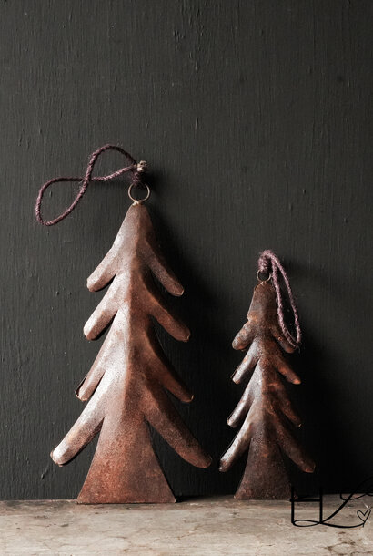 Set van twee Roest ijzeren hang kerstboompje