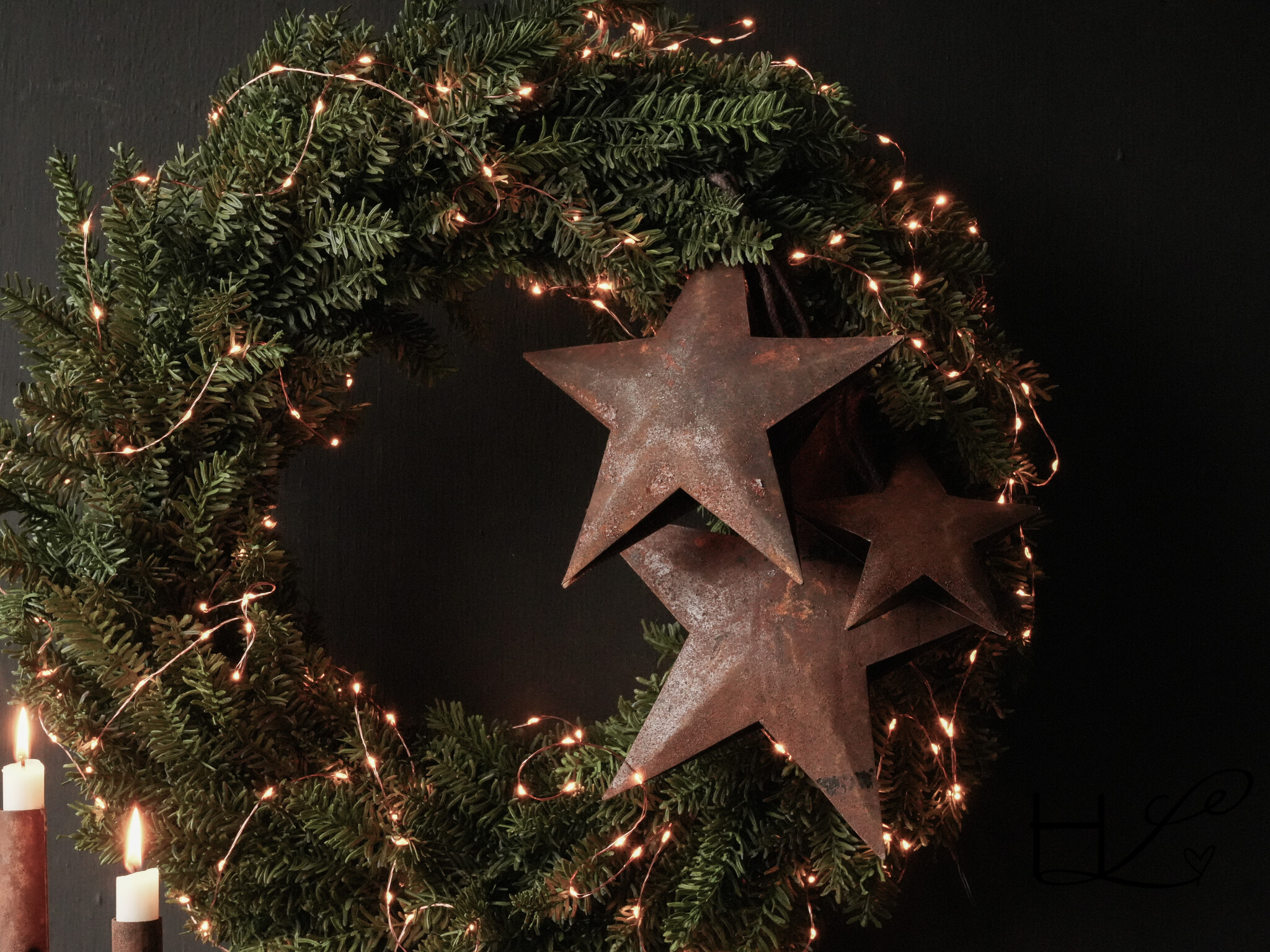Beautiful rusty iron hanging star-4