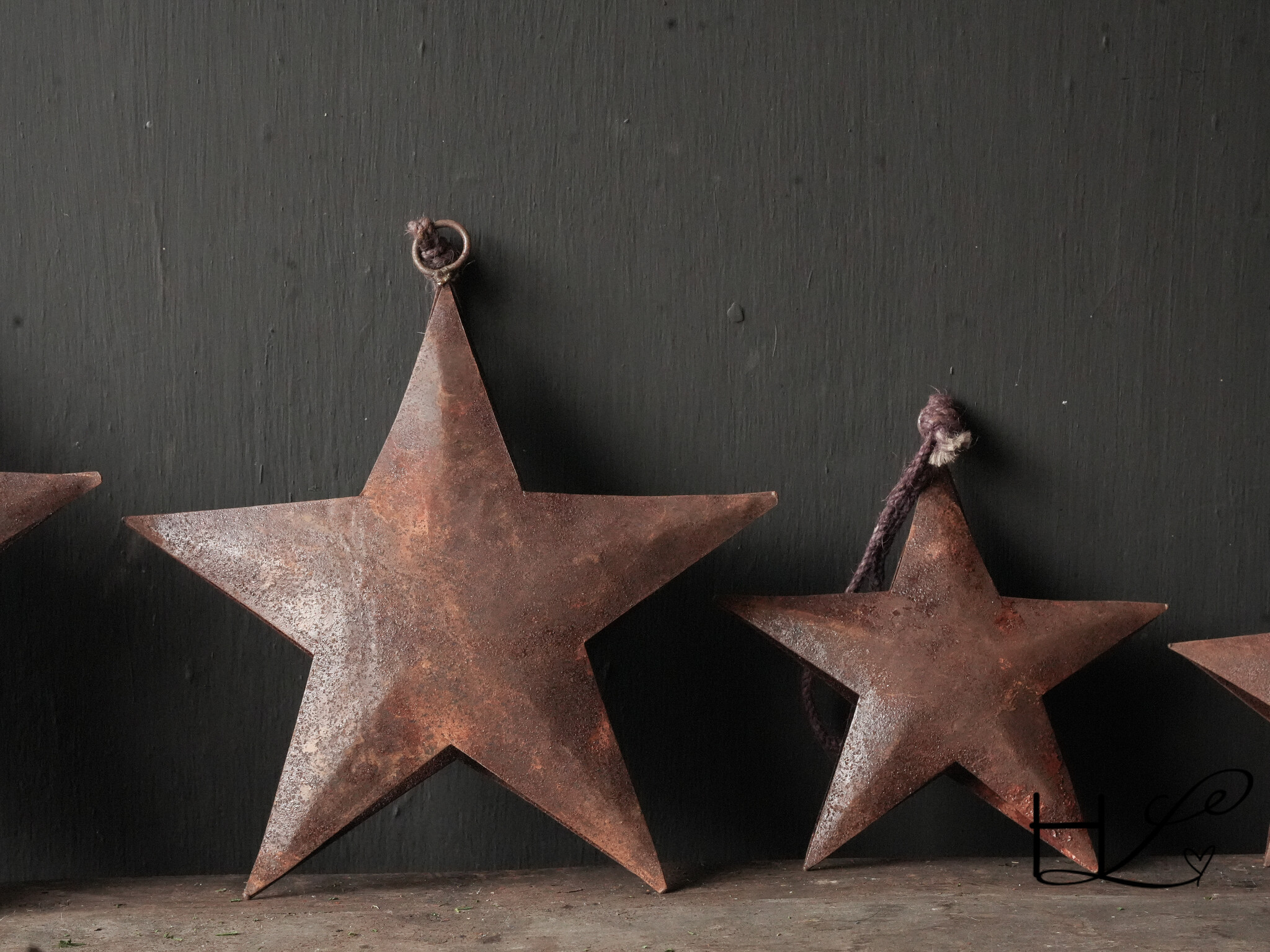 Beautiful rusty iron hanging star-8