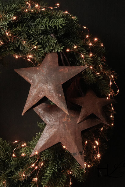 Beautiful rusty iron hanging star
