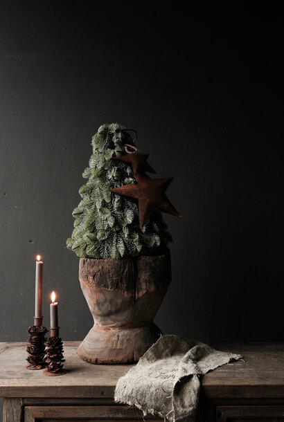 Uniek imperfect houten vijzel