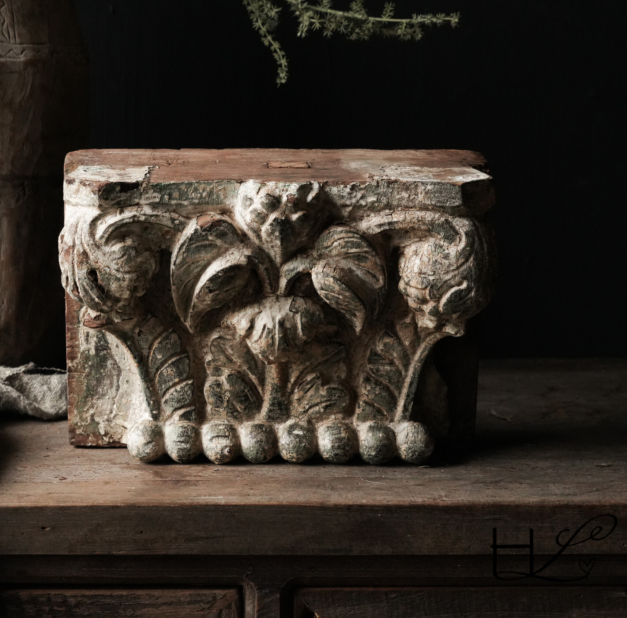 Alter authentischer Kerzenständer mit Holzsockel-4